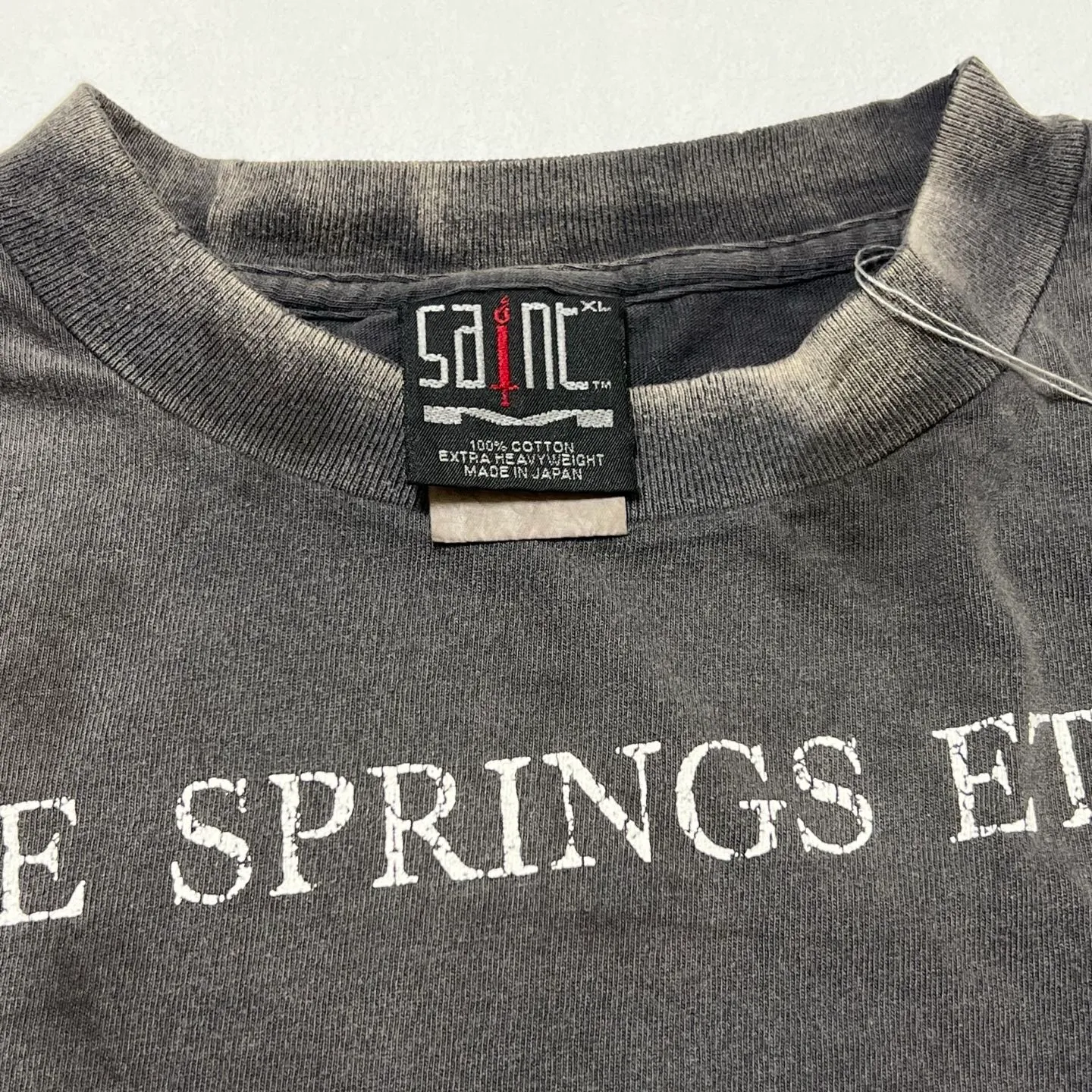 SAINT Mxxxxxx SS TEE/HOPE SPRING/BLK Jesus slogan retro distressed TEE, washed black S-XL, consistent with the original version, cylindrical side seam OE yarn fabric, garment dyeing, heavy wash water fading, bust bandage fading, correct version matching, original matching accessories, original level printing restoration